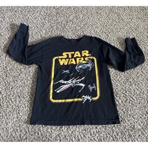Star Wars Boys Black "Star Wars" Long Sleeve Tee Size 10/12